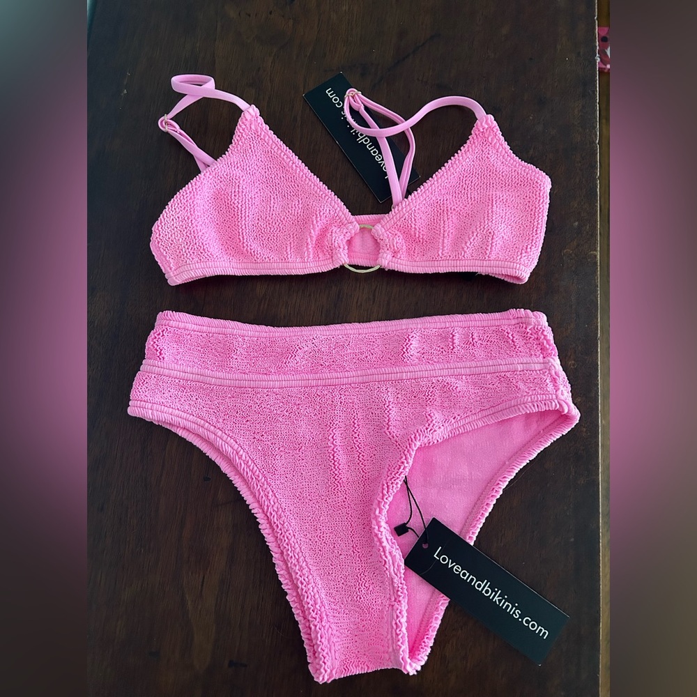 Strawberry Pink Love and Bikinis Set